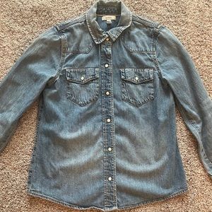 Jcrew western denim button down shirt size 2